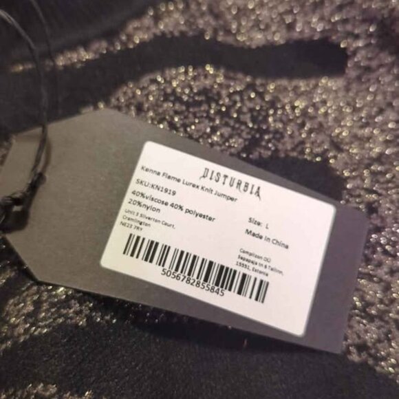 Disturbia Kenna flame lurex knit jumper size large new - Picture 4 of 6